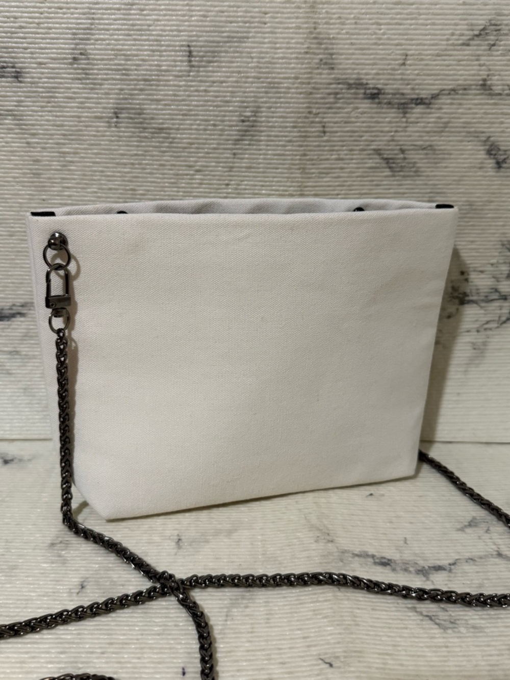 Yves Saint Laurent Beauty Canvas Bag with Chain Crossbody Strap - Picture 11 of 17